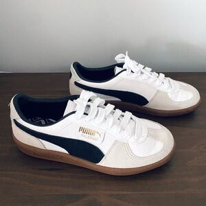 Puma Palermo White and Black Shoes